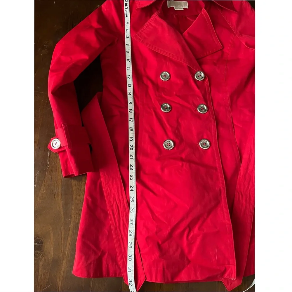 Michael Michael Kors, red double-breasted, trenchcoat size small - Picture 4 of 5
